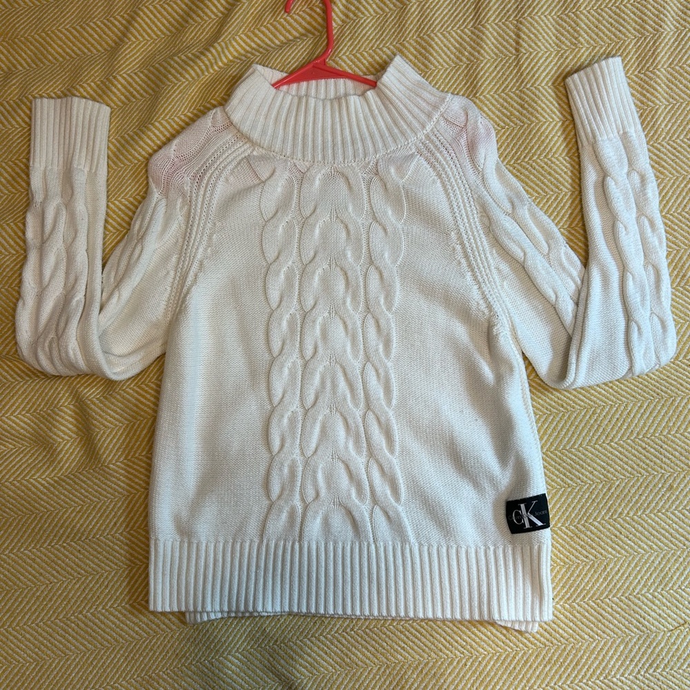 Calvin Klein Jeans White Cowl Neck Sweater
